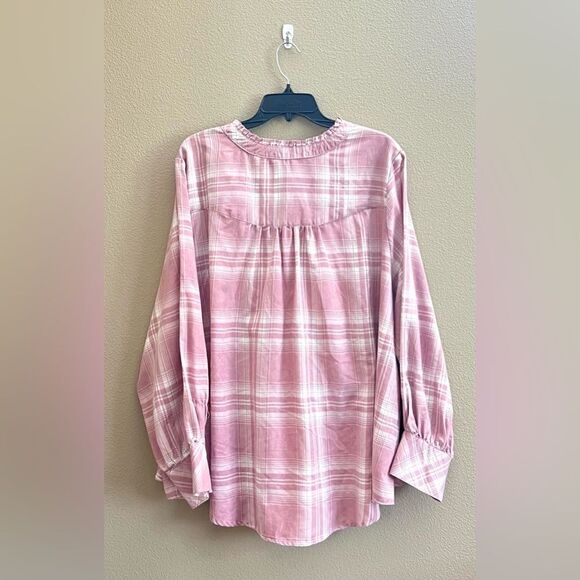 Caffe Marrakech Pink Plaid Blouse - Picture 3 of 8